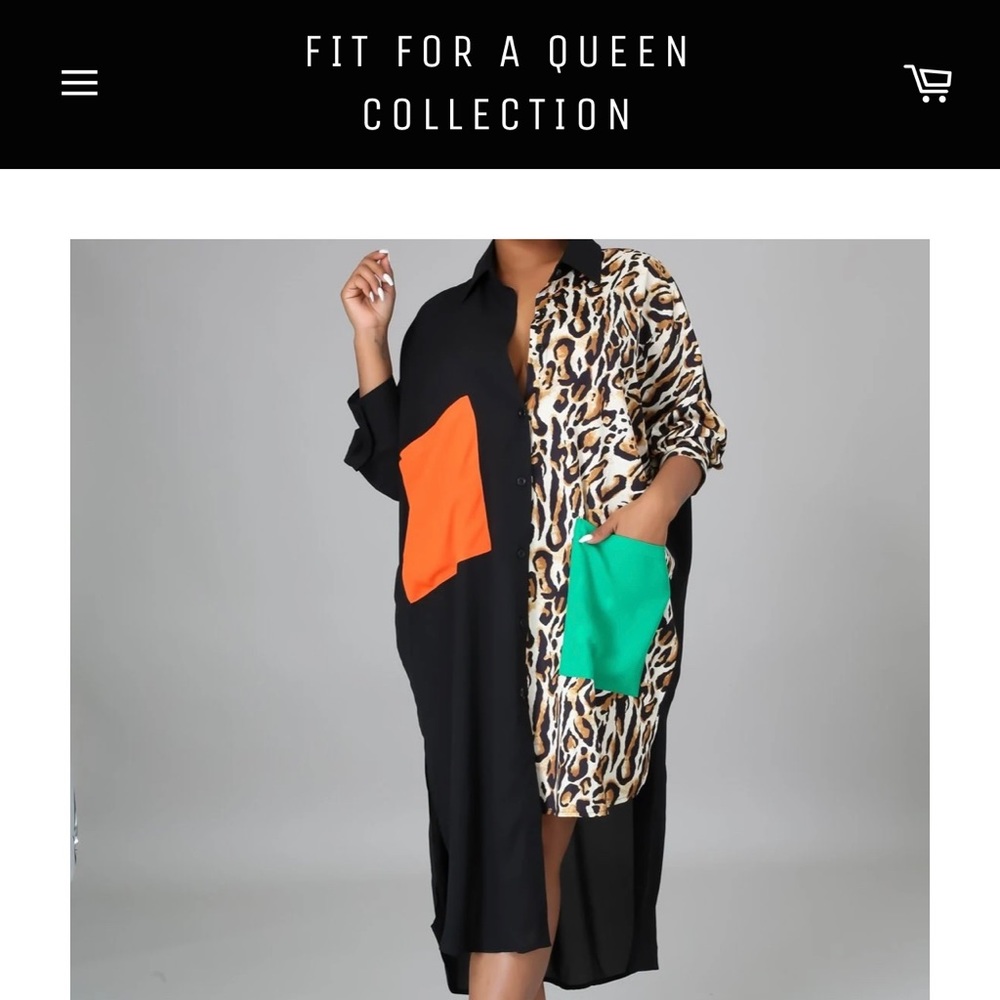 BRAND NEW - Cheetah print shirt dress